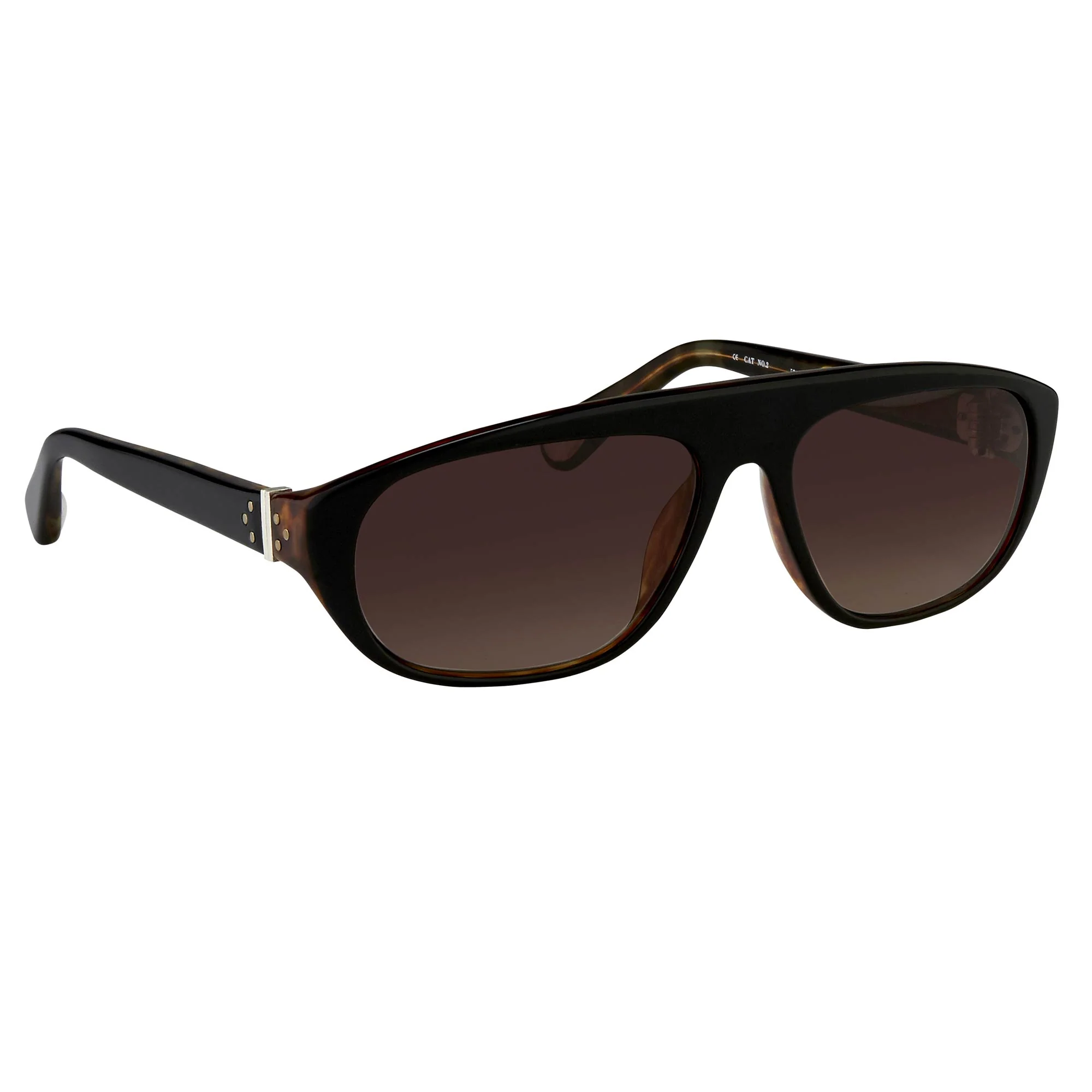 Ann Demeulemeester Sunglasses Flat Top Black and Brown Graduated - Image 5