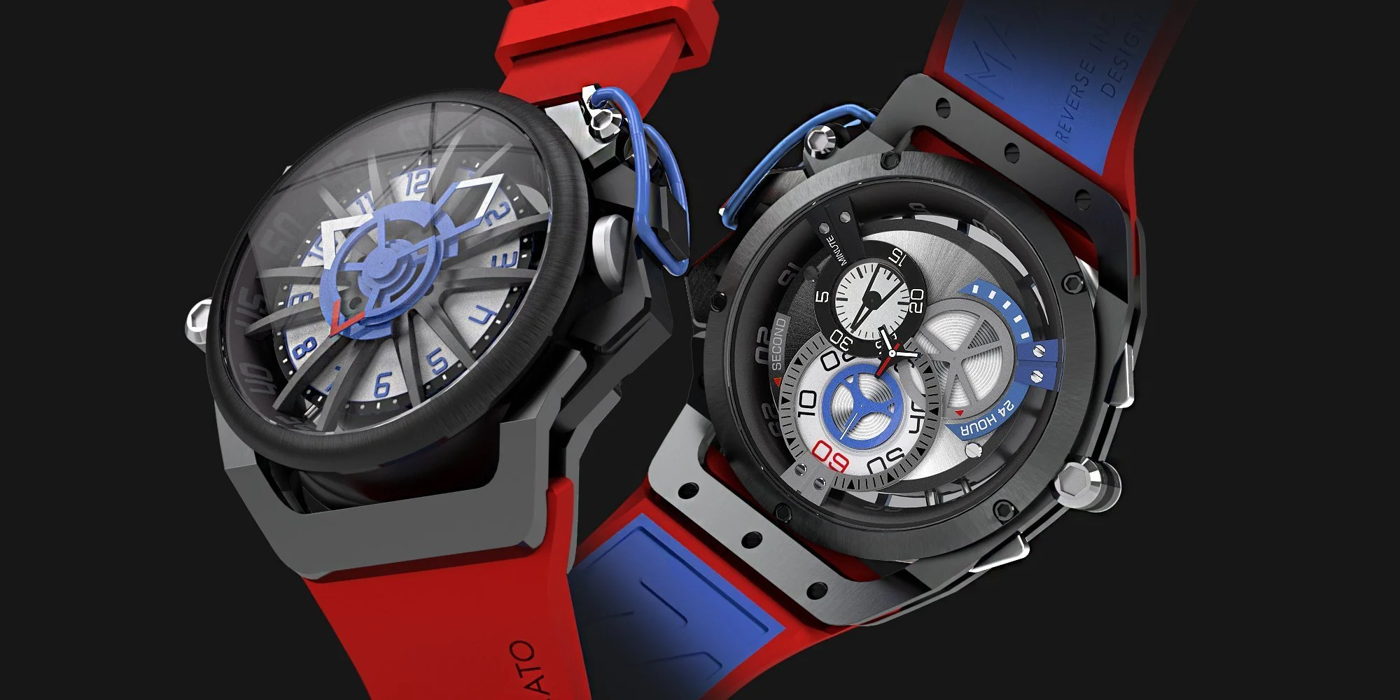 Mazzucato Reversible Watch RIM Red - Image 4